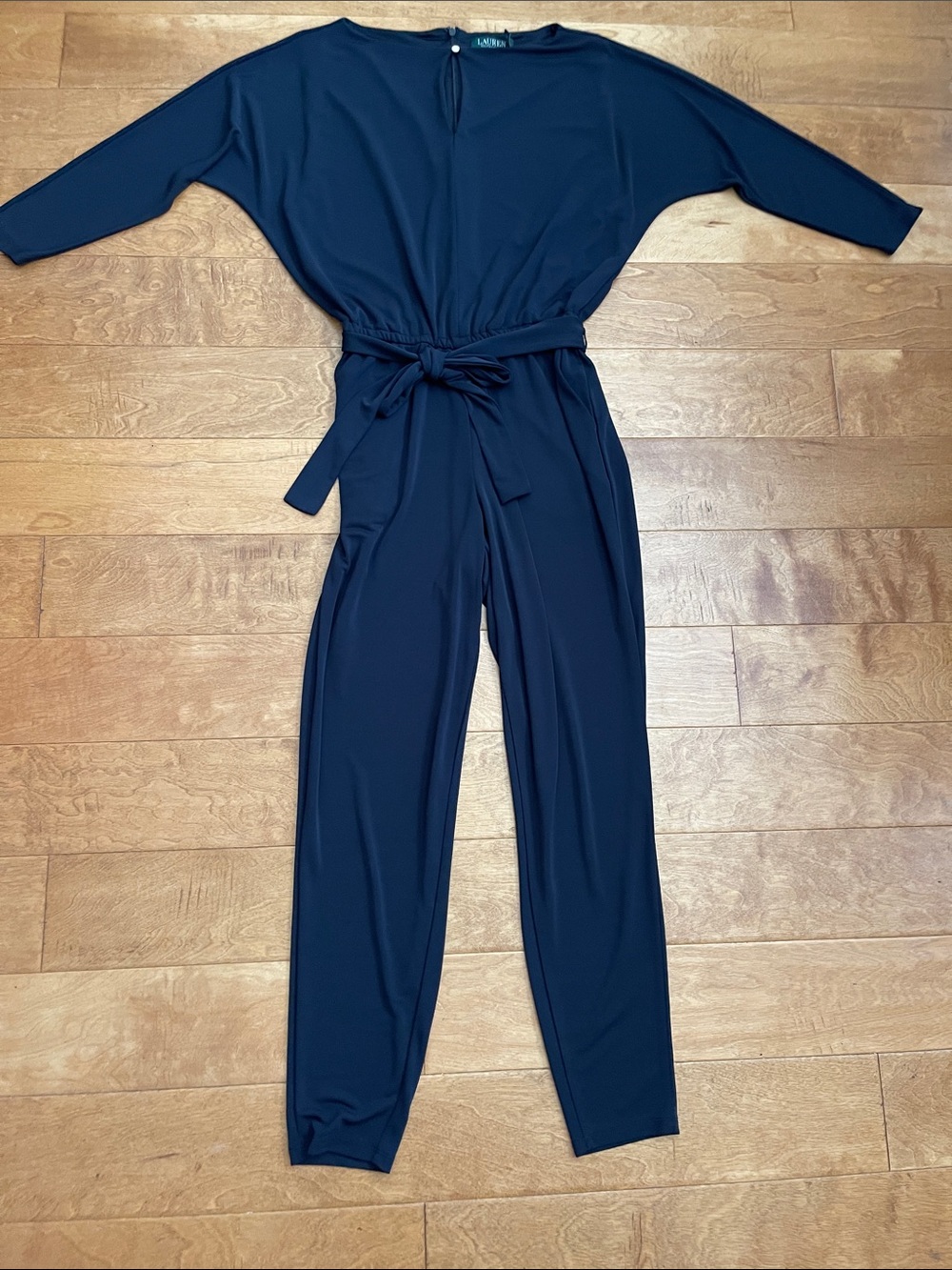 Ralph Lauren Navy Tie-Waist Jumpsuit